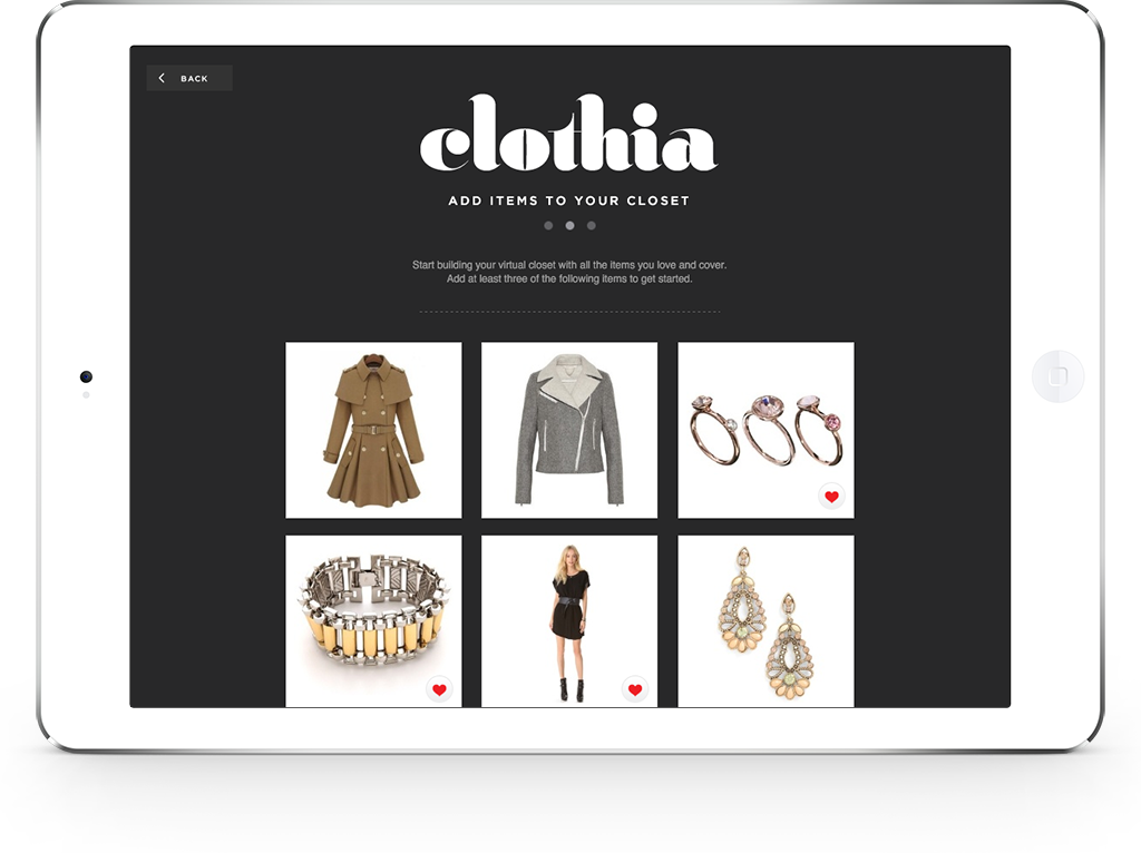 Clothia feed page